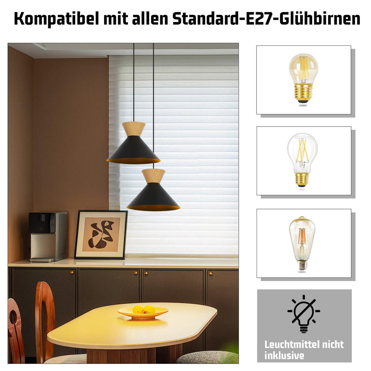 KRONLEUCHTER Luxhold 25.0/25.0/141.5 cm (2er-set) - Schwarz, Glas (141.5/25/25cm) - ZMH