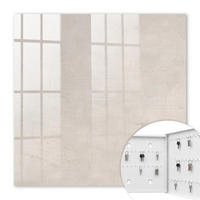SCHLÜSSELBOX Weiß 30x30 cm – Türöffnung nach rechts - Betonstruktur - Beige, Metall (30/30/5cm) - TULUP