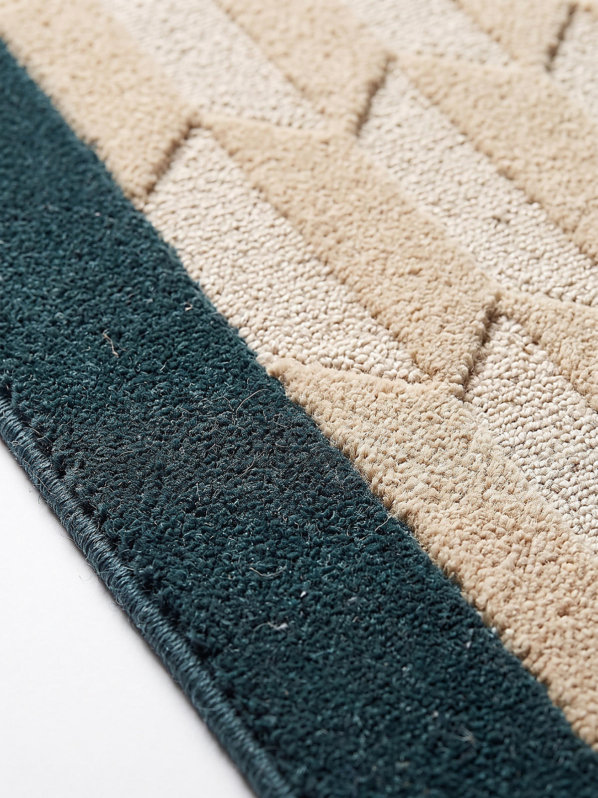 WOLLTEPPICH handgetuftet DARENT, Wabenmuster, Petrol, 200 x 290 cm - Türkis, Textil (200/290cm) - KADIMA DESIGN