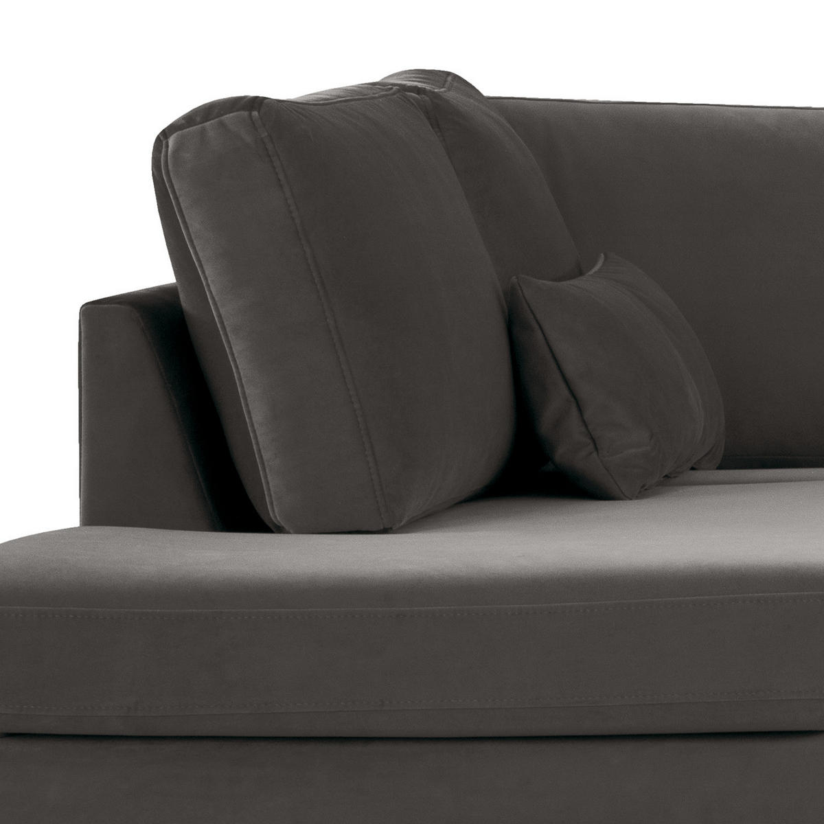 WOHNLANDSCHAFT mit Longchair - Eichefarben/Dunkelgrau, Eichenholz/Textil (371/81/219cm) - home24