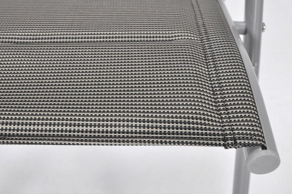GARTENSTUHL Modena Silber, mit Verstellbarer Rückenlehne - Silberfarben, Holzwerkstoff (57/107/70cm) - Bettso