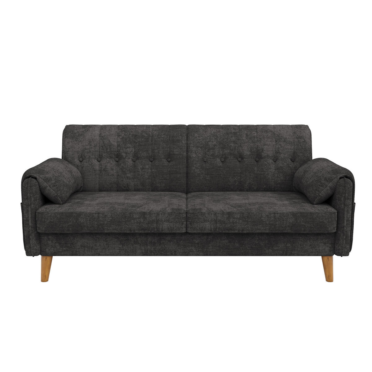 2-SITZER-SOFA Chenille mit Massivholzbeinen, DE-42464, Grau - Dunkelgrau, Holzwerkstoff (161.5/83.5/79cm) - ComfortXL