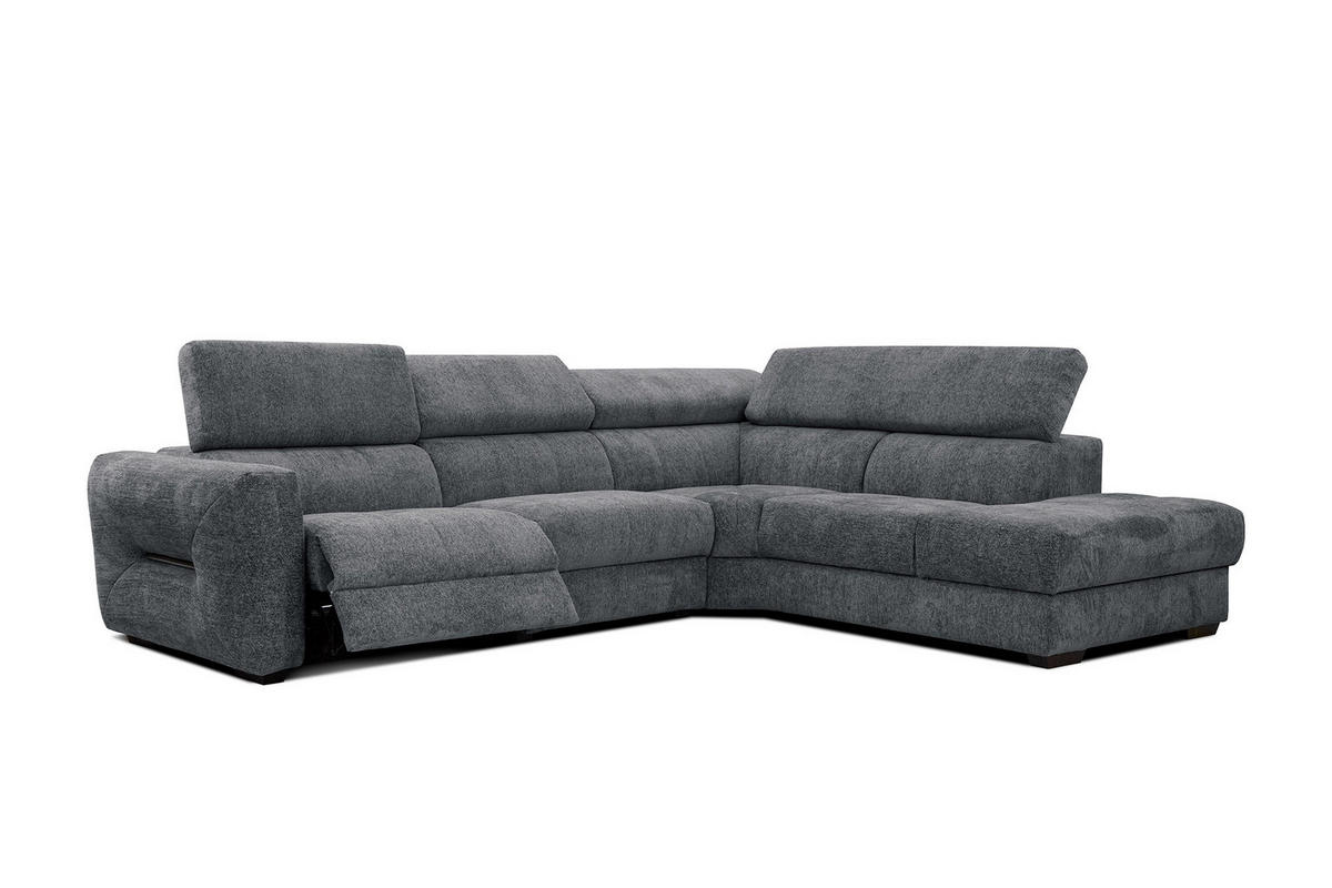 ECKSOFA CALVERA 5-Sitzer mit 1 Relaxfunktion, graphitfarben - Graphitfarben, Holzwerkstoff/Textil (297/239cm) - Courtois Laville