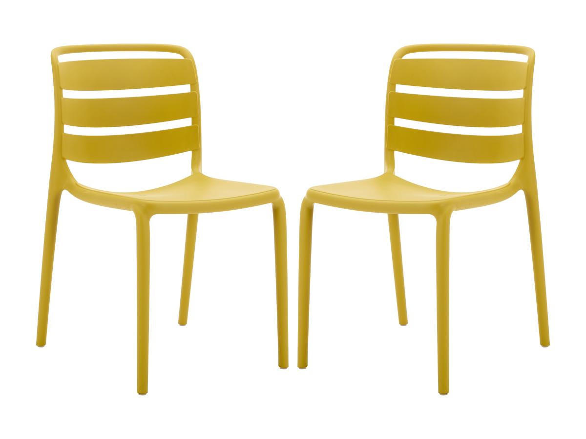 GARTENSTUHL stapelbar 2er-Set - Polypropylen - Gelb - MOAH von MYLIA - Gelb, Kunststoff (56.5/81/48cm) - Vente-Unique