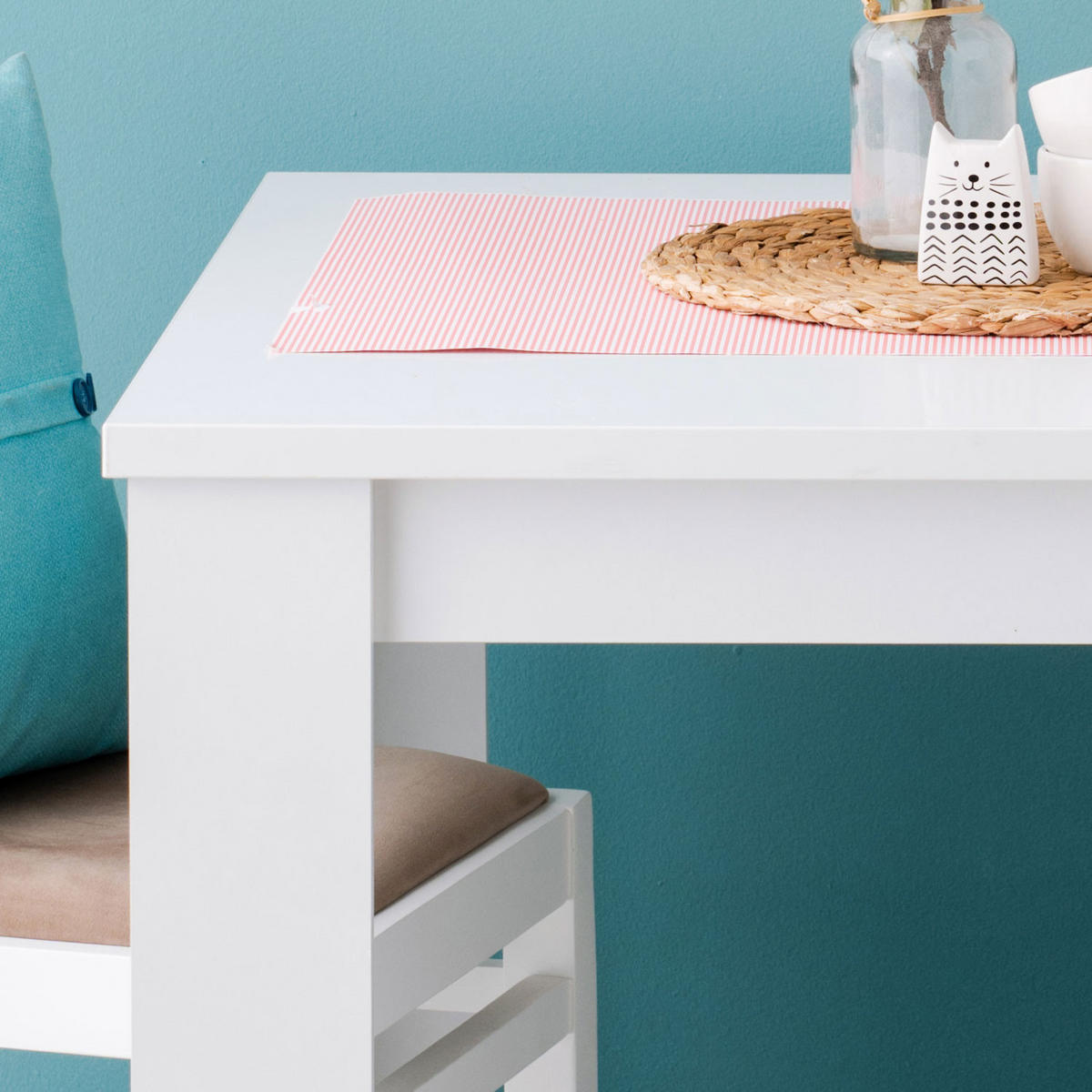 ESSTISCH in Holzwerkstoff 80/80/75 cm - Weiß, Holz (80/80/75cm) - Homestyle4u