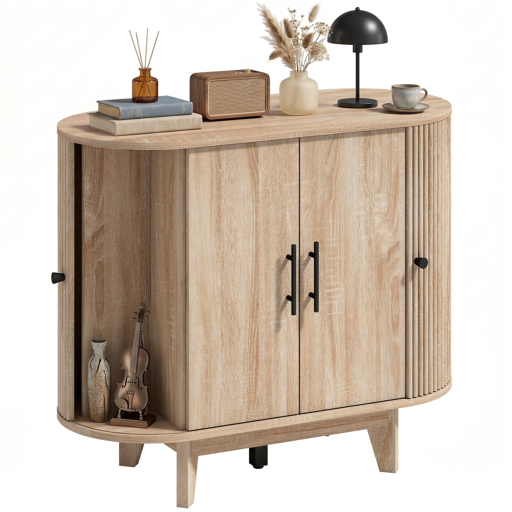 SIDEBOARD Eiche-Nachbildung, 4 Türen, 90/40/76 cm - Eichefarben, Holz (90/76/40cm) - PANGIVO