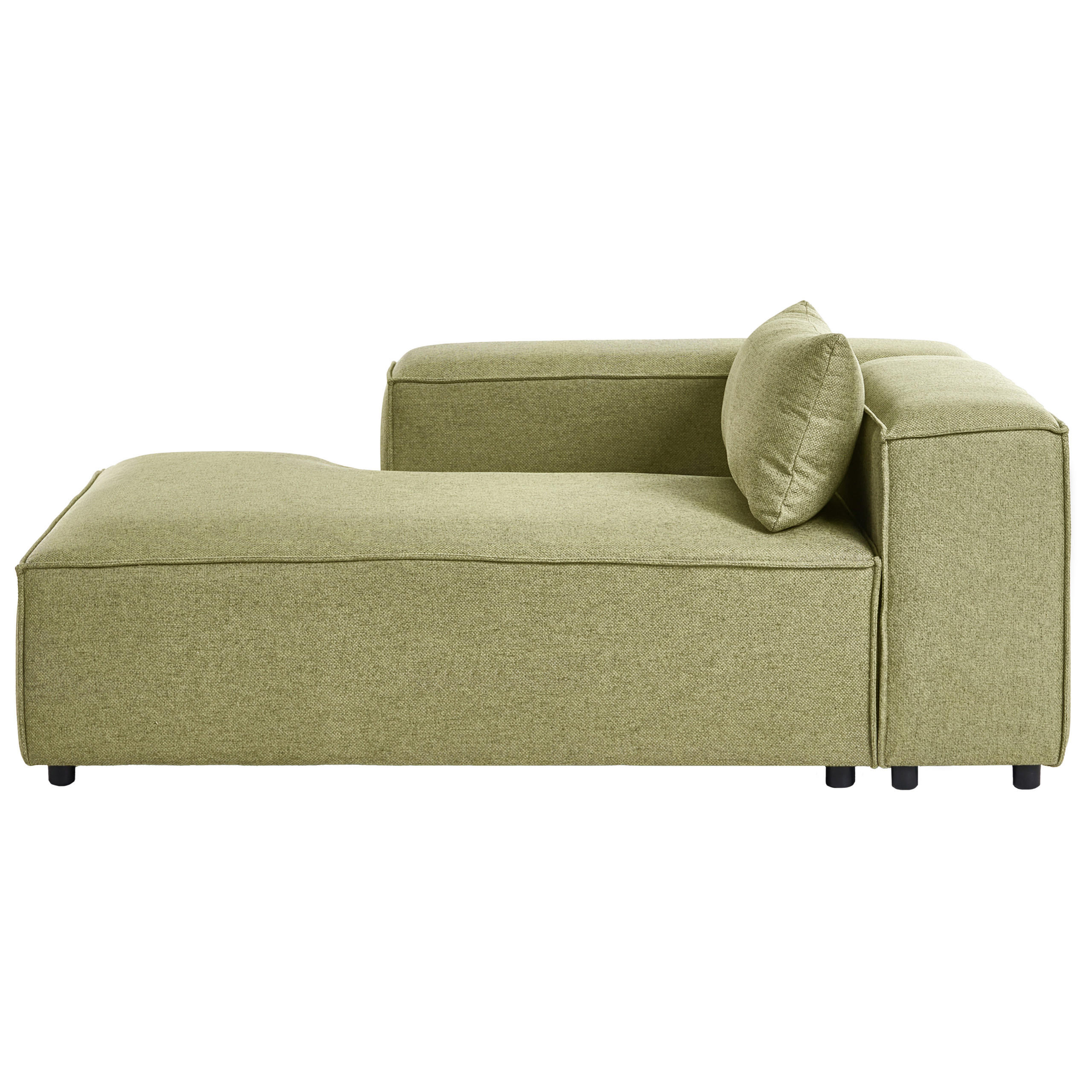 CHAISELONGUE-RECHTSSEITIGE Stoff Olivgrün Brande - Olivgrün, Textil (122/70/184cm) - Beliani