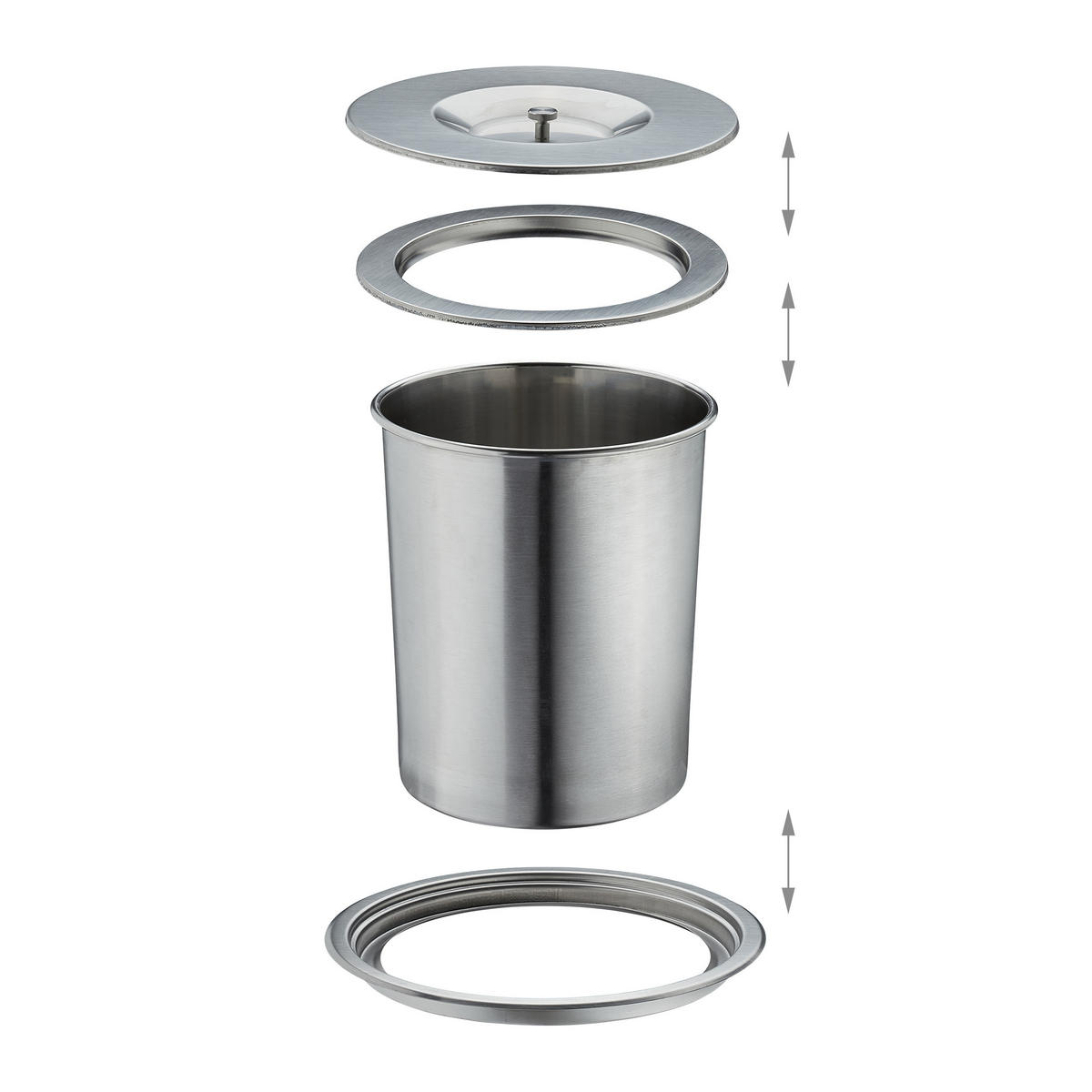 MÜLLEIMER Arbeitsplatte - Silberfarben, Metall (27/25/27cm) - Relaxdays
