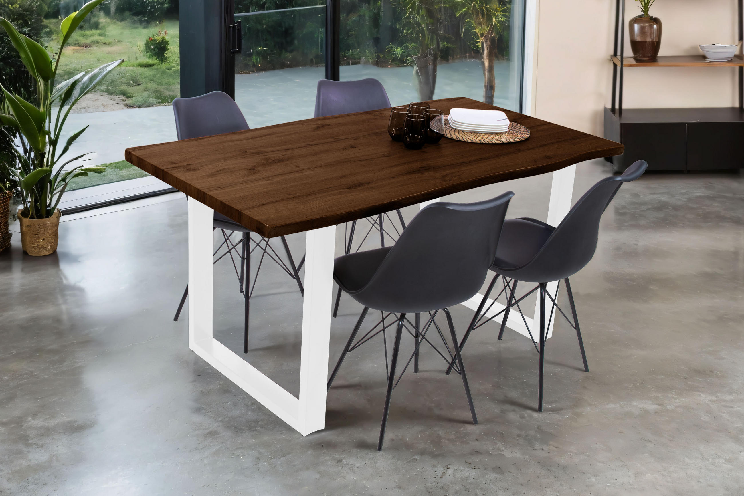 SAM ESSTISCH Nussbaum 160cm × 85cm × 77cm