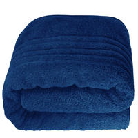 BADETUCH London Marine Blau 100x200 cm - Dunkelblau, Textil (100/200cm) - Lashuma