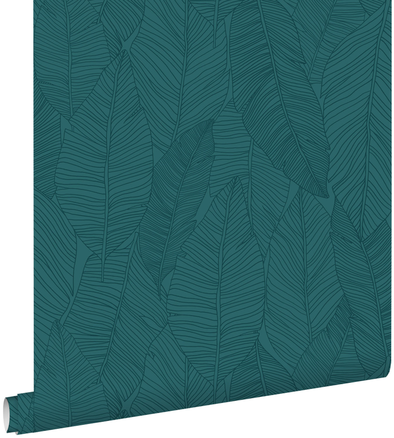 TAPETE gezeichnete Blätter 53 cm x 10.05 m - Blau, Papier (53/1000cm) - ESTAhome