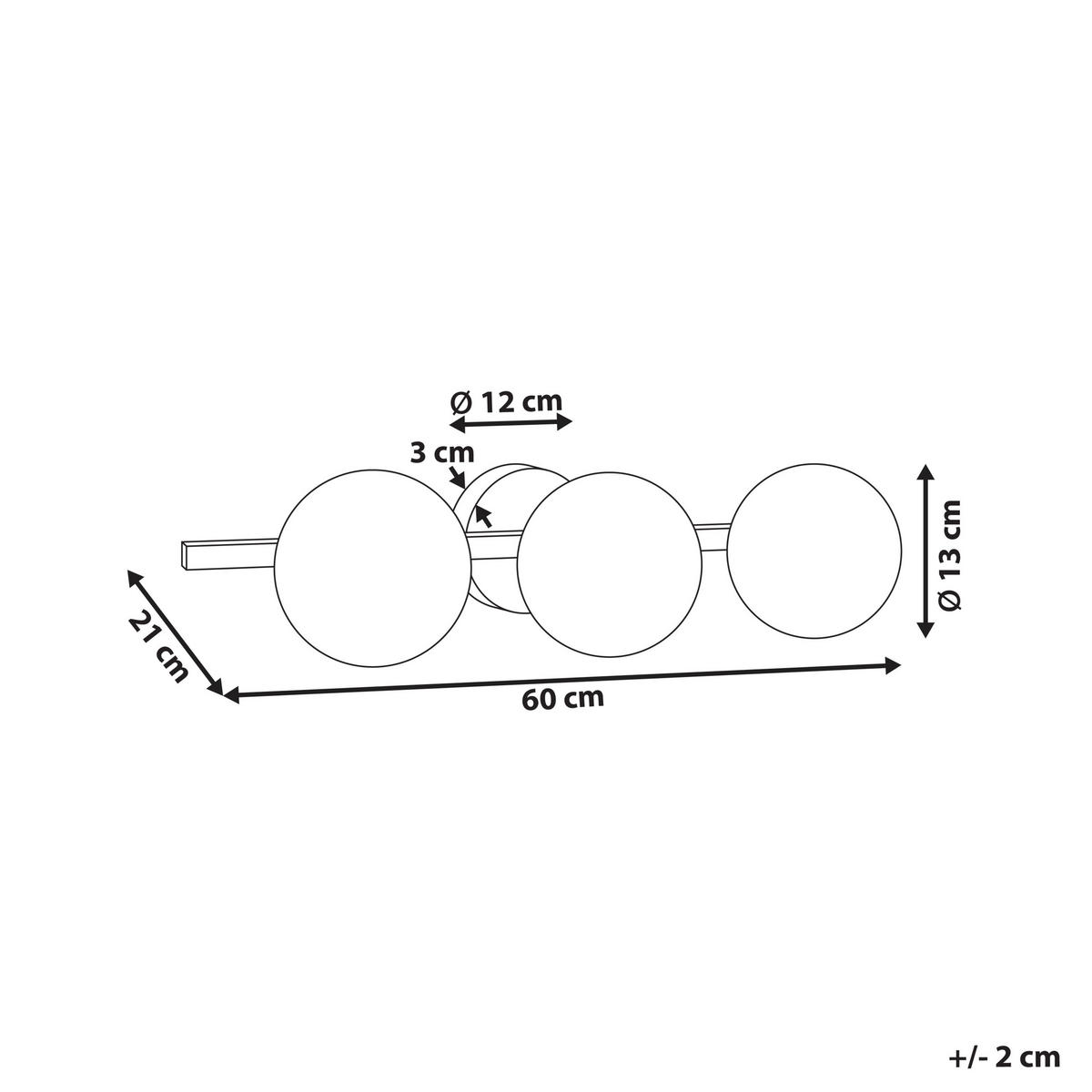 WANDLAMPE Schwarz Gimone - Schwarz/Weiß, Metall (60/13/21cm) - Beliani
