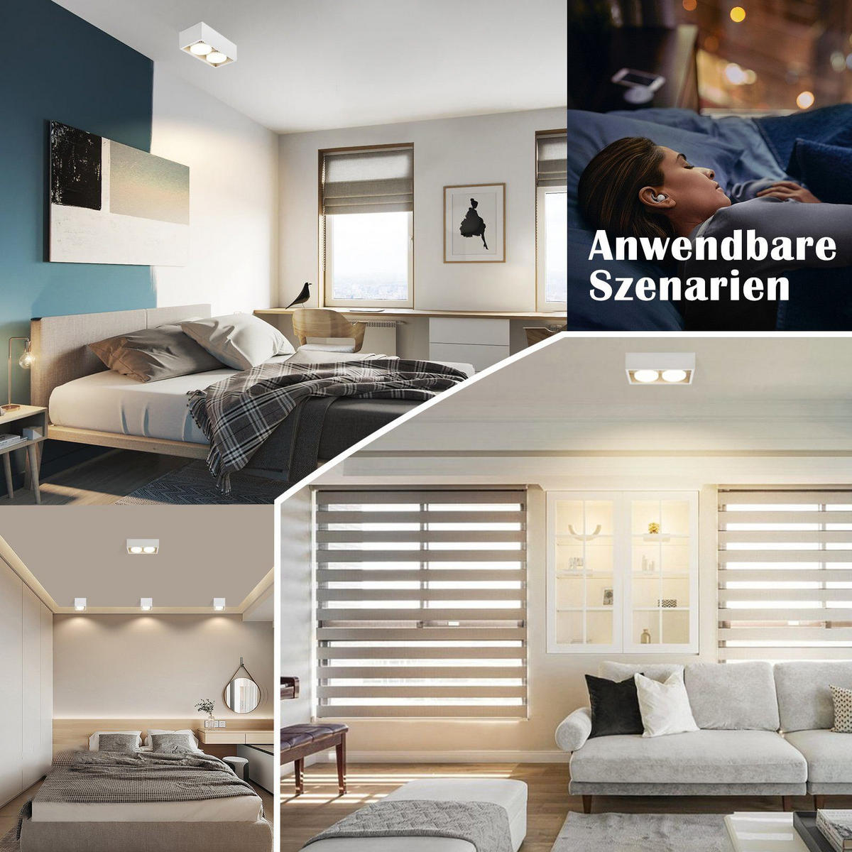 LED-DECKENLEUCHTE Harmonie 2-flammig 20/10/8 cm - Weiß, Metall (20/10/8cm) - Nettlife