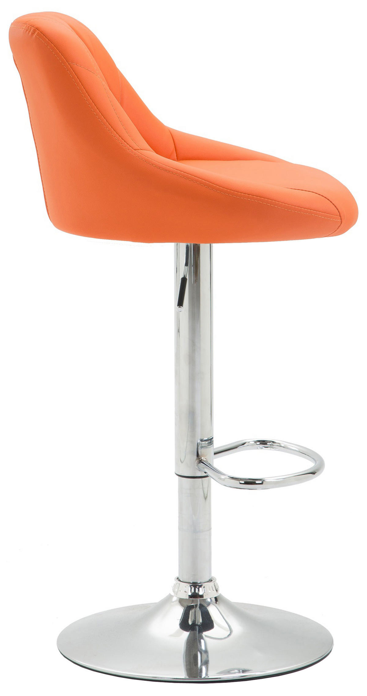 BARHOCKER 2er Set Lederlook orange - Chromfarben/Orange, Textil/Metall (46/83/49cm) - CLP
