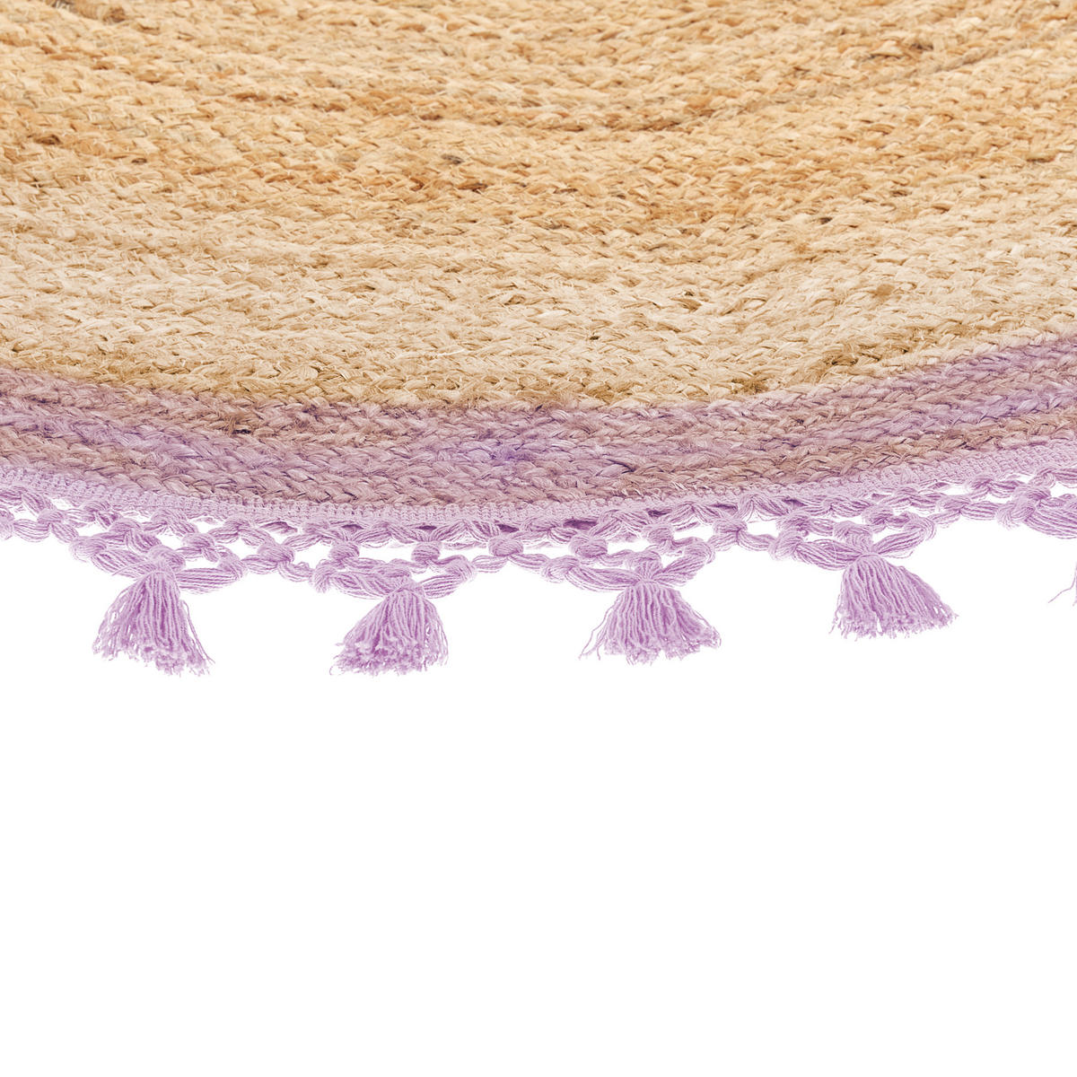 TEPPICH geflochten Marts 140/140 cm - Beige, Naturmaterialien (140/140cm) - Beliani