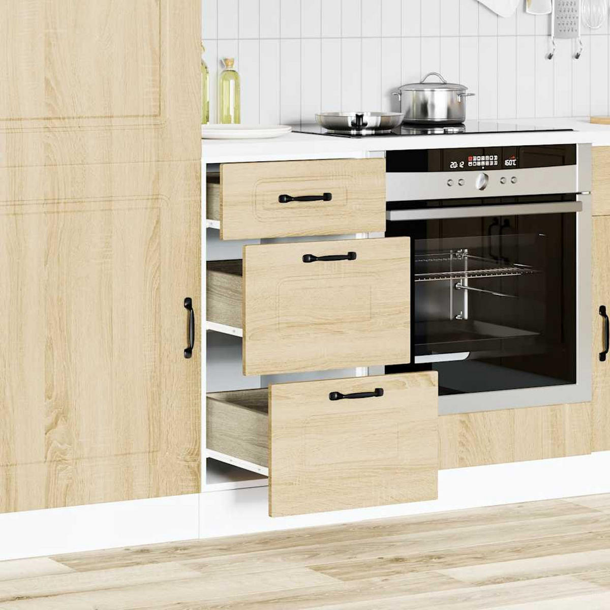 KÜCHENUNTERSCHRANK Kalmar Sonoma-Eiche Holzwerkstoff - Sonoma Eiche, Holzwerkstoff (46/81.5/40cm) - vidaXL