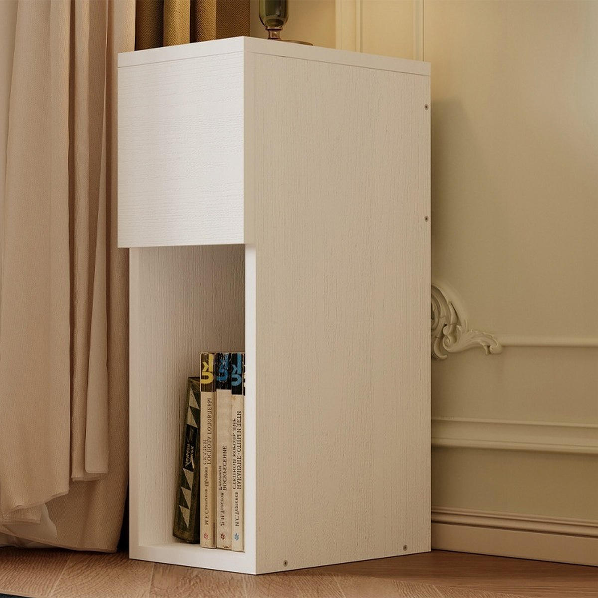 NACHTTISCH, weiß 20/55/30 cm - Weiß, Holzwerkstoff (50/12/38cm)