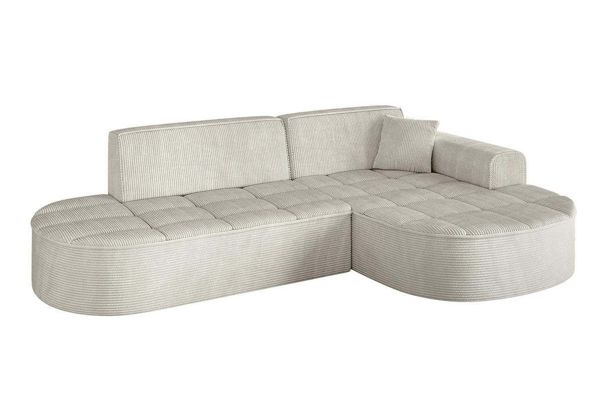 ECKSOFA Ottomane Rechts TARO-L1 - 243x171x79,5 cm Hellgrau - Hellgrau, Holzwerkstoff/Textil (243/171cm) - ALTDECOR
