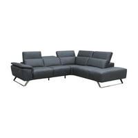 ECKSOFA Predator Echtleder Anthrazit - Anthrazit, Leder/Metall (270/230cm)