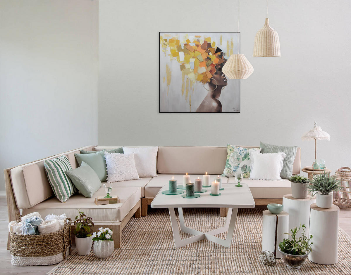 ÖLGEMÄLDE 80/80 cm - Braun/Grau, Holz/Textil (80/80cm) - KUNSTLOFT