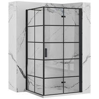 DUSCHKABINE Rea Molier Black 80x80 - Schwarz, Glas (80/80/190cm) - REA