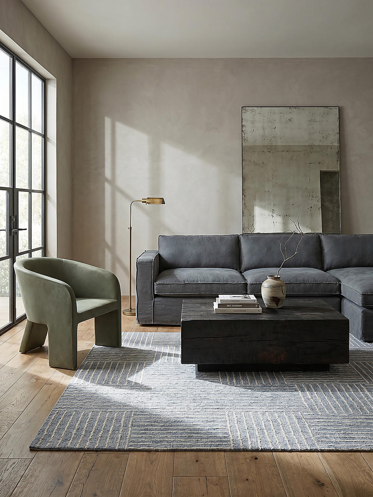 WOLLTEPPICH LEA, mit Schachbrettmuster, Blau, 80 x 150 cm - Blau, Textil (150/80cm) - KADIMA DESIGN
