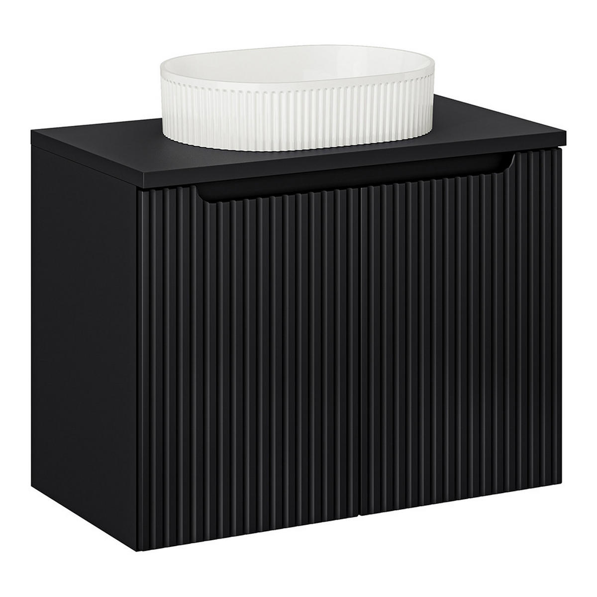 WASCHTISCH Newport-56 - Schwarz, Holzwerkstoff (80/71/40cm) - Lomado