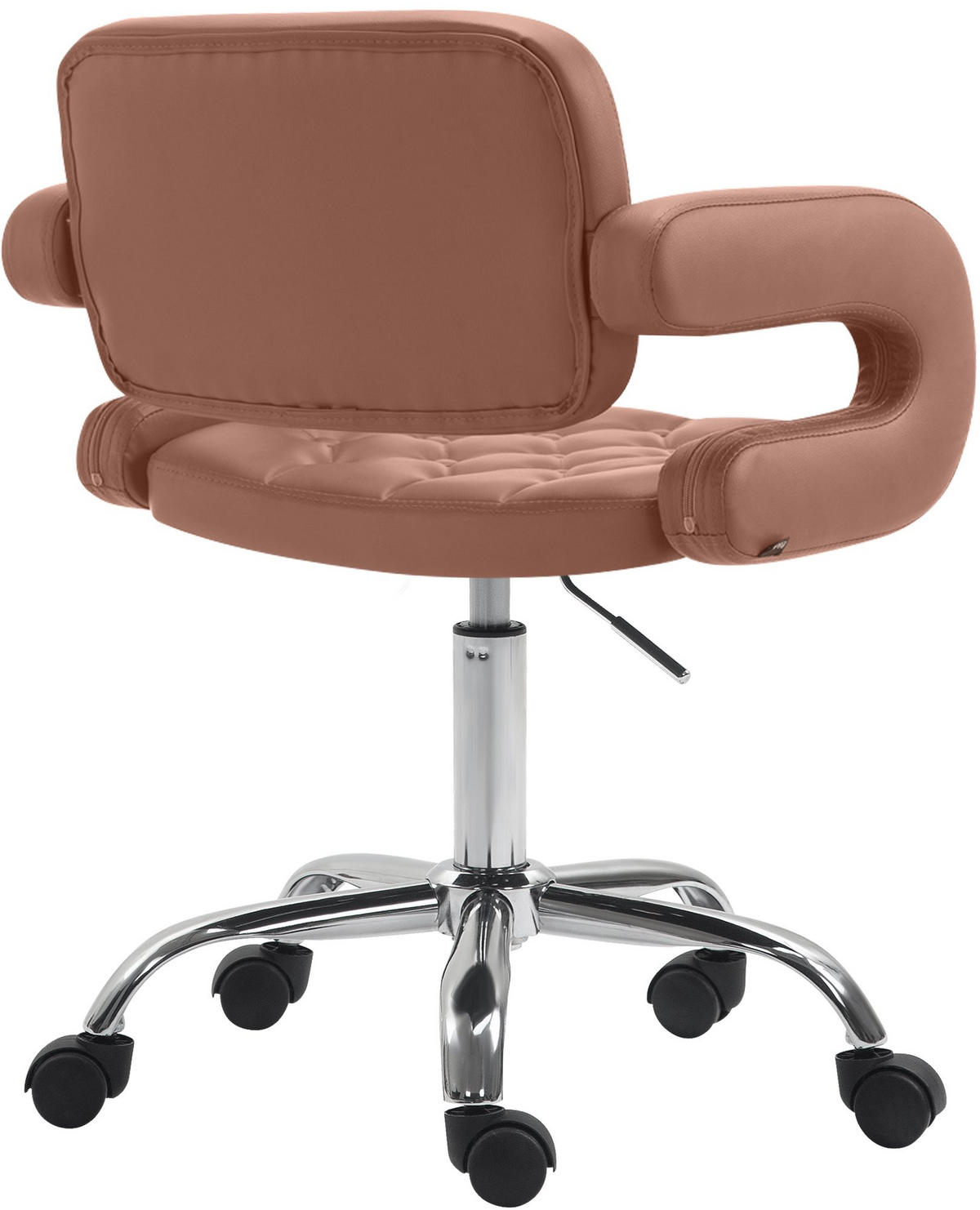 DREHSTUHL Lederlook cognac - Chromfarben/Cognac, Textil/Metall (62/78/55cm) - CLP