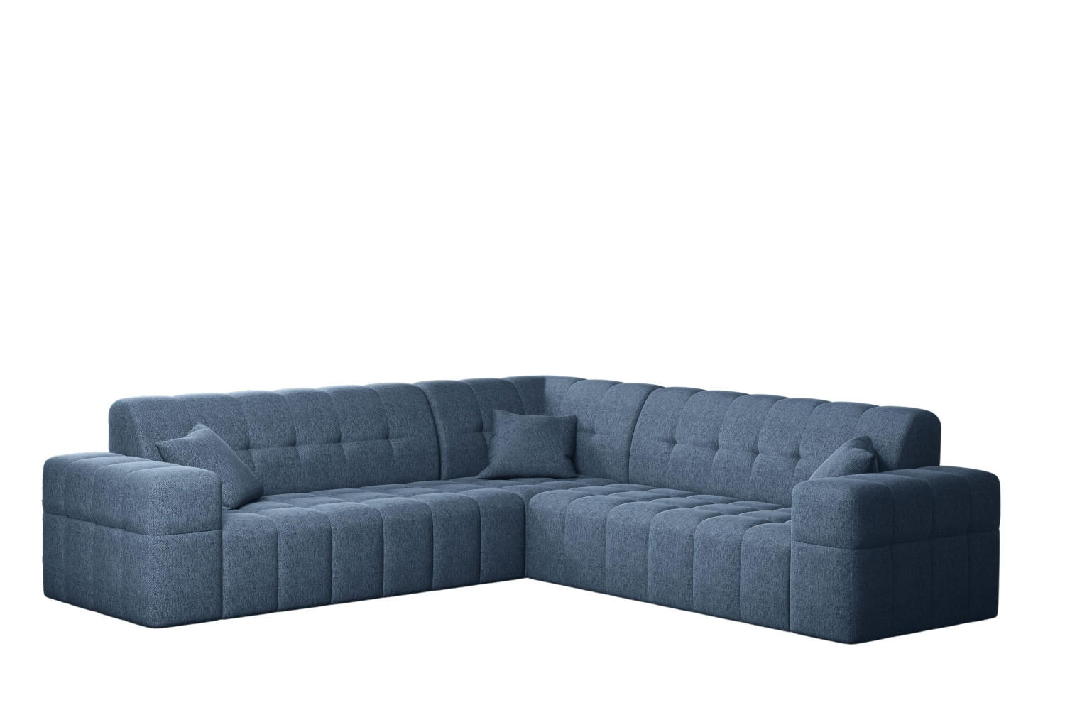 ECKSOFA Corner NIMES Stilvol Stoff Verita Marineblau - Blau, Holz (246/246cm) - Kaiser Möbel