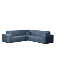 ECKSOFA Corner NIMES Stilvol Stoff Verita Marineblau - Blau, Holz (246/246cm) - Kaiser Möbel