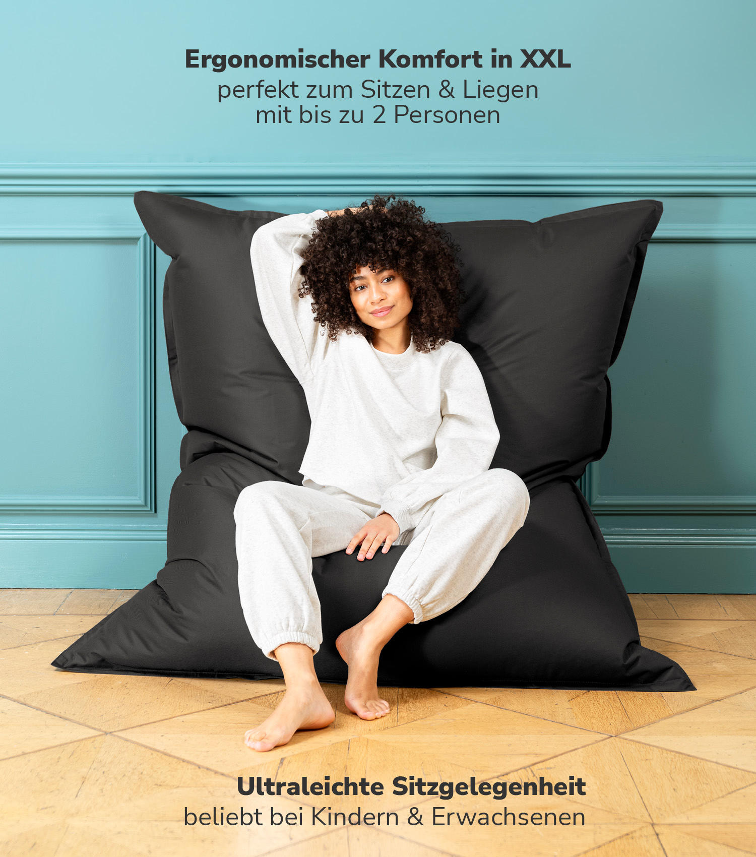 SITZSACK XXL Der Große - Schwarz, Textil (125/155/20cm) - Mokebo