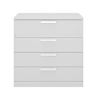 KOMMODE 4 Schubladen Cyrus - Französische Herstellung - 81/45/81 cm - Weiß, Holzwerkstoff (45/81/81cm) - Calicosy
