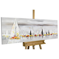 ÖLGEMÄLDE 150/50 cm - Grau, Holz/Textil (2/50cm) - KUNSTLOFT