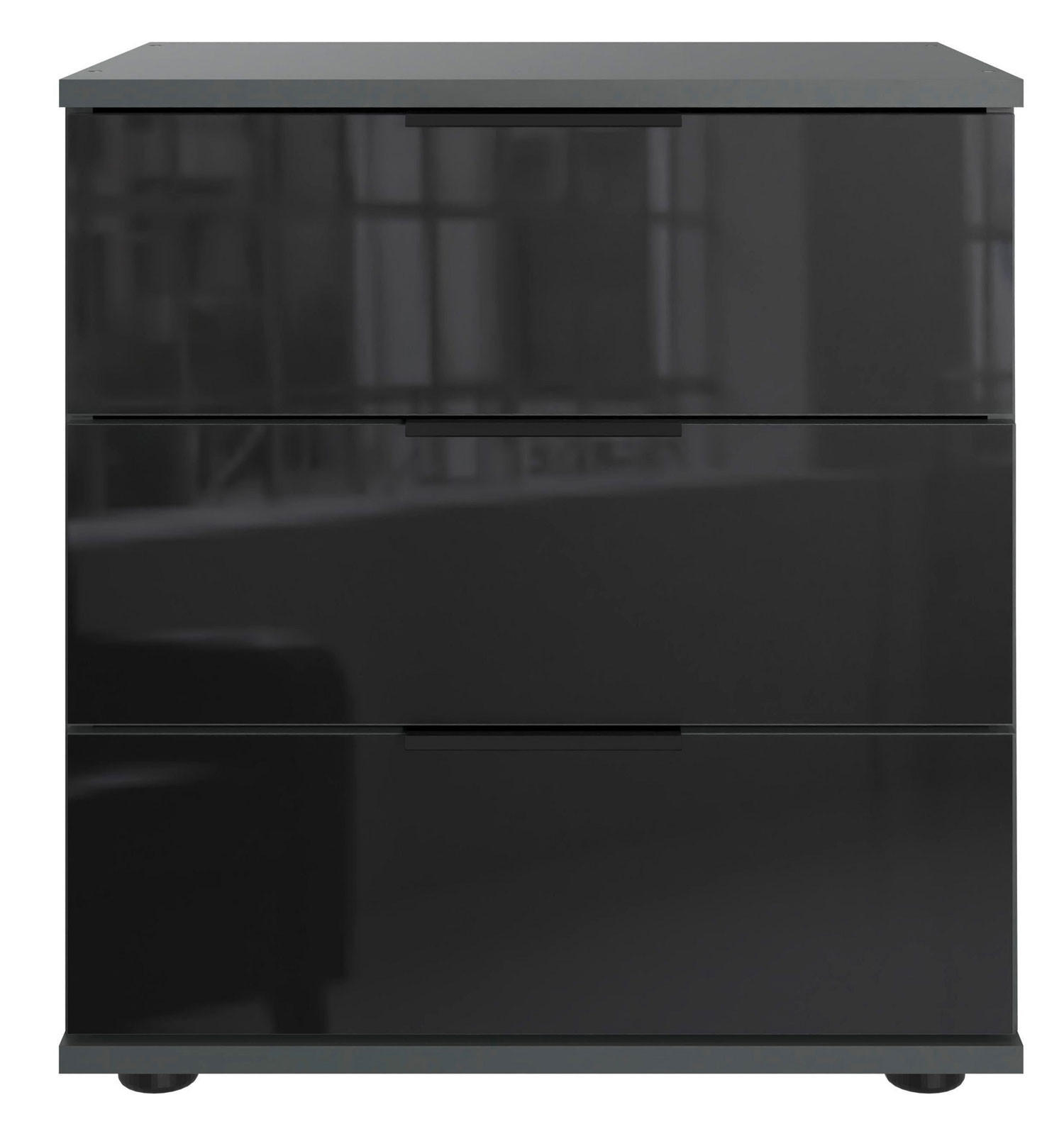 NACHTKONSOLE Saigon graphit / Glasgrau 46 / 38 / 58cm - Grau, Holz/Holzwerkstoff (46/58/38cm) - Wimex