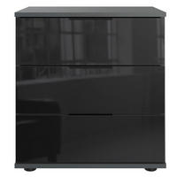 NACHTKONSOLE Saigon graphit / Glasgrau 46 / 38 / 58cm - Grau, Holz/Holzwerkstoff (46/58/38cm) - Wimex