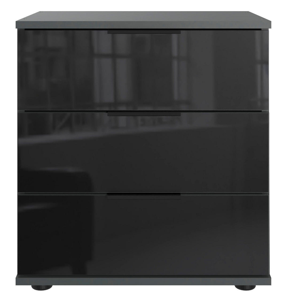 NACHTKONSOLE Saigon graphit / Glasgrau 46 / 38 / 58cm - Grau, Holz/Holzwerkstoff (46/58/38cm) - Wimex