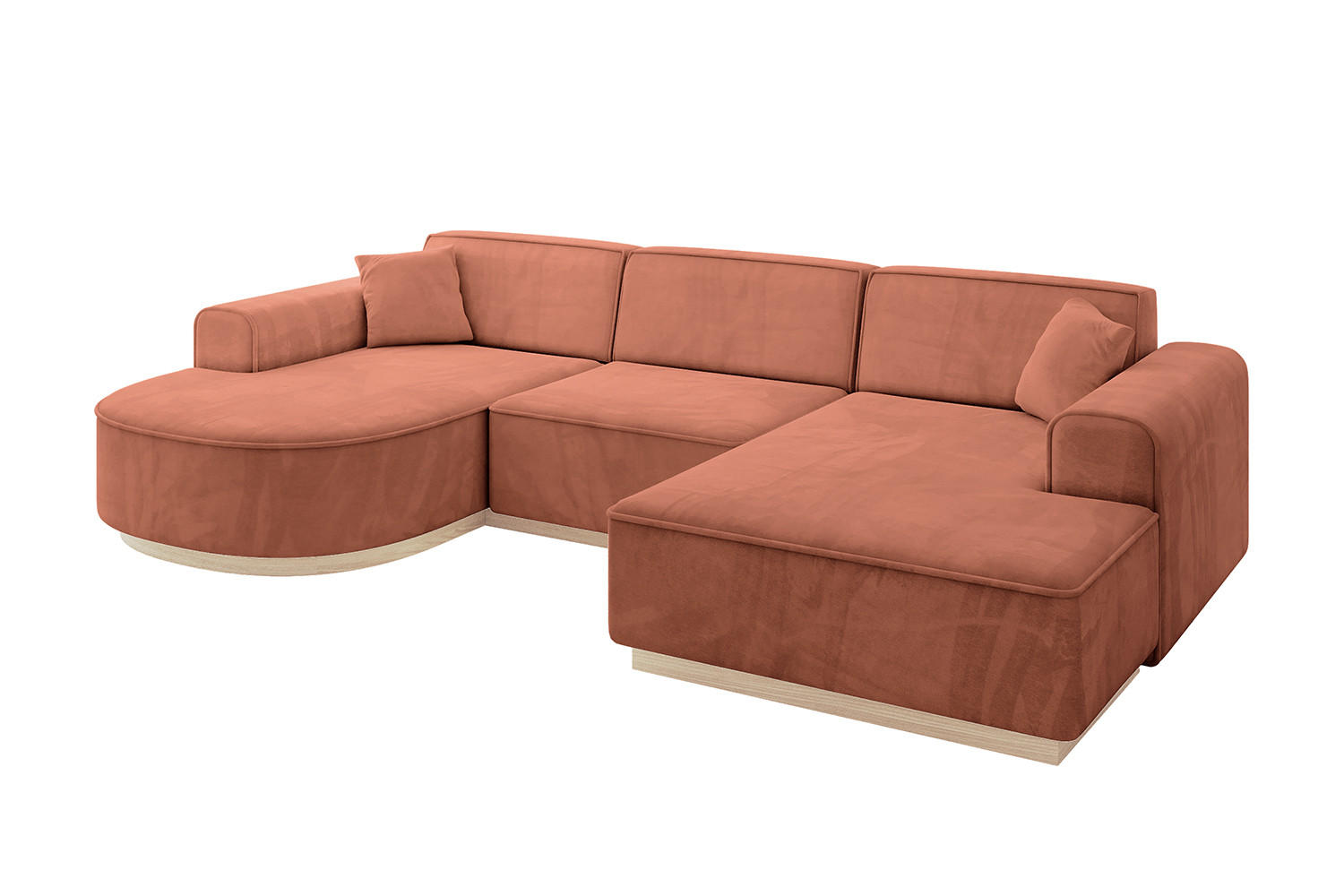 WOHNLANDSCHAFT ARRIO-U1 303x171x83 cm Koralle - Koralle, Holzwerkstoff/Textil (303/83/171cm) - ALTDECOR