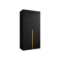 DREHTÜRENSCHRANK Mila I 100 - Goldfarben/Schwarz, Holzwerkstoff/Kunststoff (100/202/52cm) - MIRJAN24