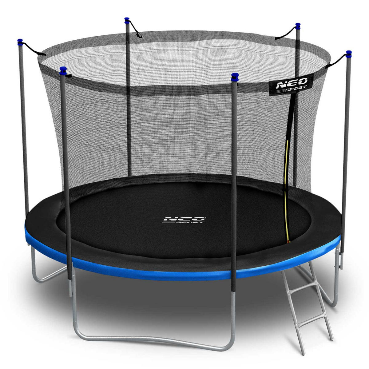 GARTENTRAMPOLIN 8 ft/252 cm mit Innennetz und Leiter - Blau, Metall (252/252cm)