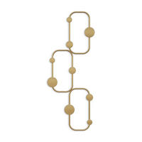 WANDGARDEROBE mit 6 abgerundeten Haken aus schwarzem Metall 70/28/5 cm - Goldfarben, Metall (5/70/28cm) - Calicosy