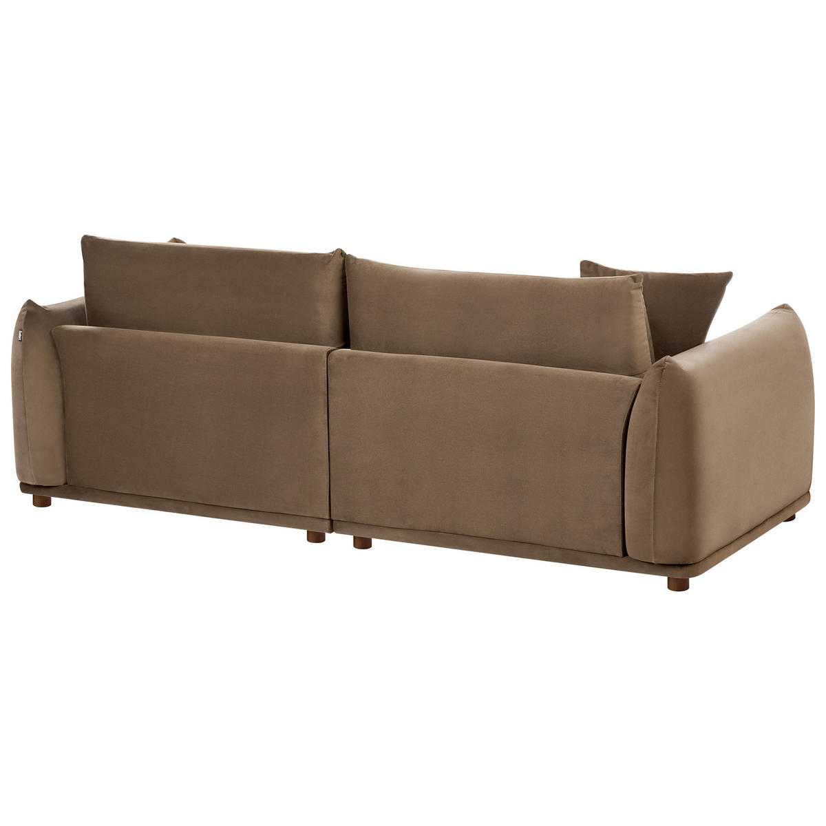 POHOVKA 3-místná Sametová látka Hnědá Jubek - hnědá, textil (214/81/104cm) - Beliani