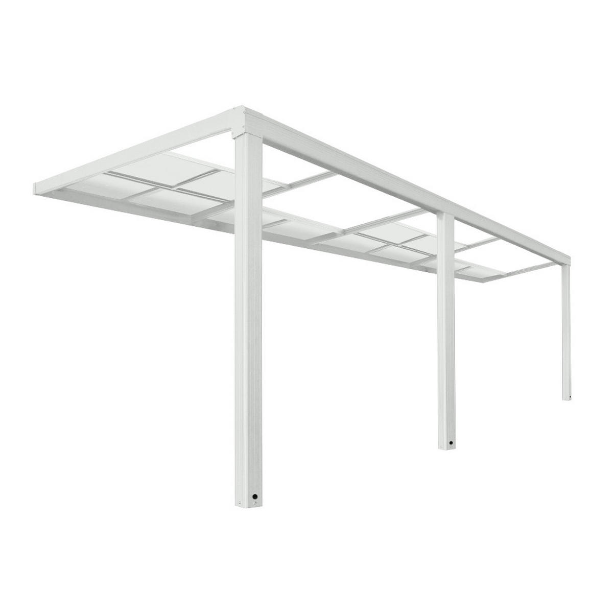 TERRASSENÜBERDACHUNG SOLIS DELUXE - Farbe: Weiß, Größe: 579 x 295 x 233 / 272 cm - Weiß, Kunststoff (579/272/295cm) - Home Deluxe