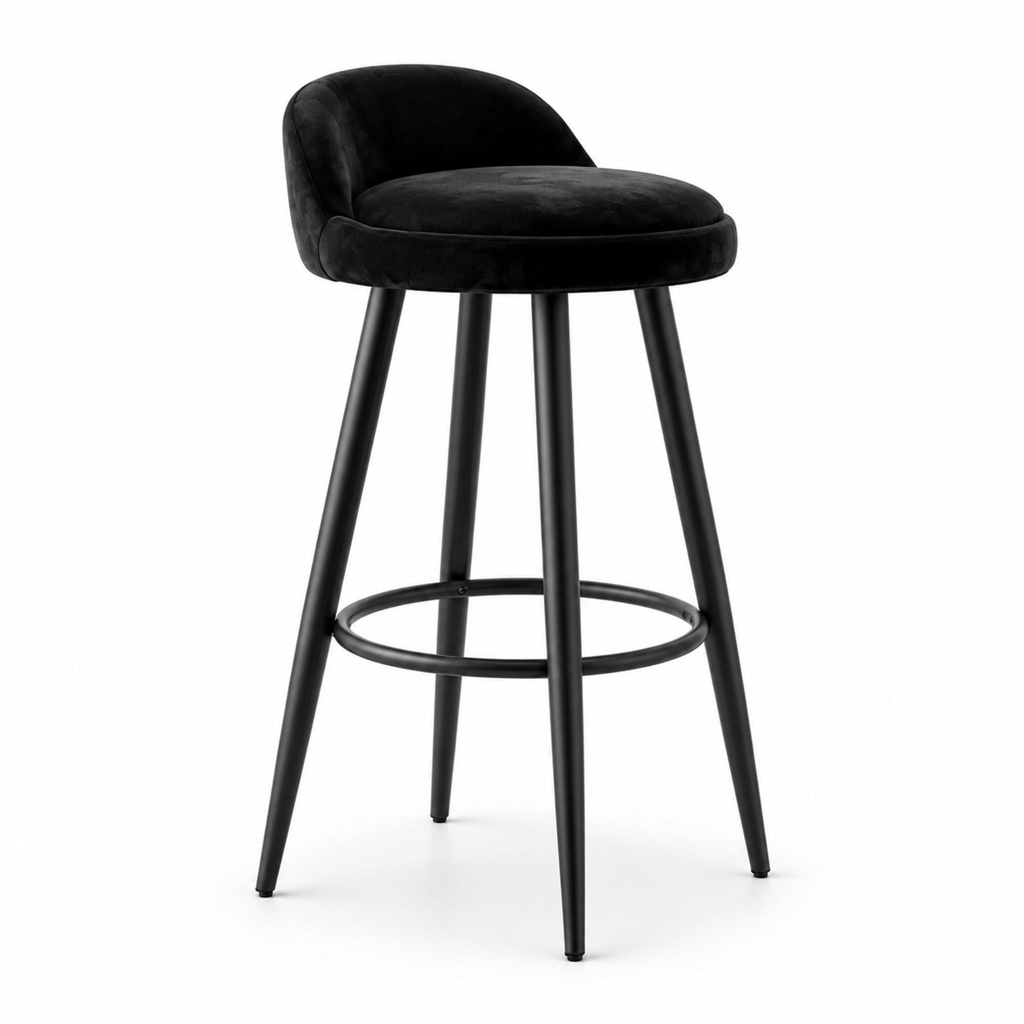 BARHOCKER mit Rückenlehne, 78,5 cm, Schwarz, bis 120 kg - Schwarz, Holzwerkstoff (36.5/78.5/36.5cm) - MIVRAY