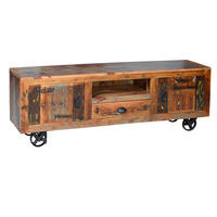TV-SCHRANK aus mehrfarbigem Recyclingholz - Chromfarben, Holz (160/55/40cm) - Giner y Colomer