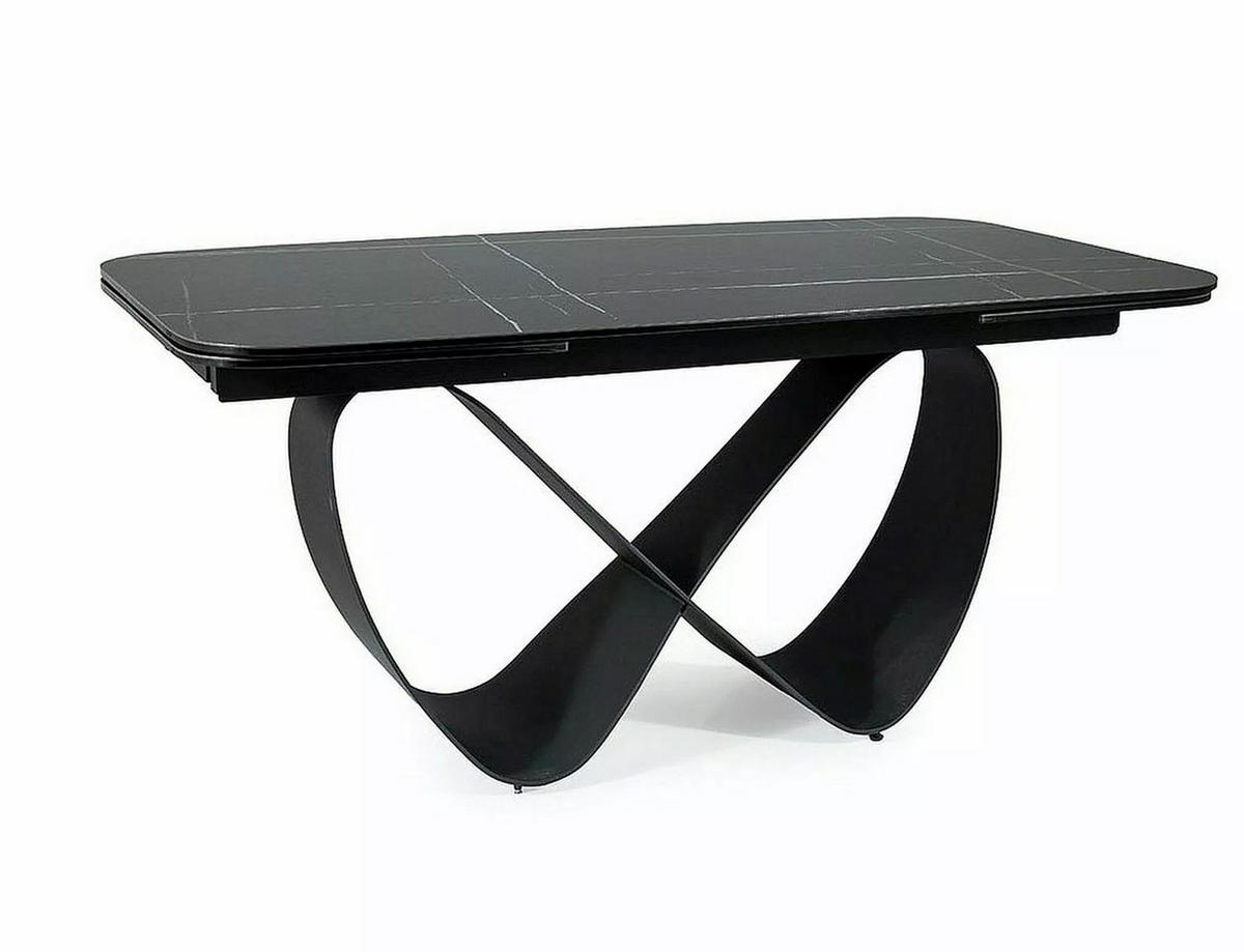 ESSTISCH Finity Schwarz Marmor / Schwarz Matt 160-240 / 90 / 75cm - Schwarz, Holz/Metall (90/240/75cm) - Feldmann-Wohnen