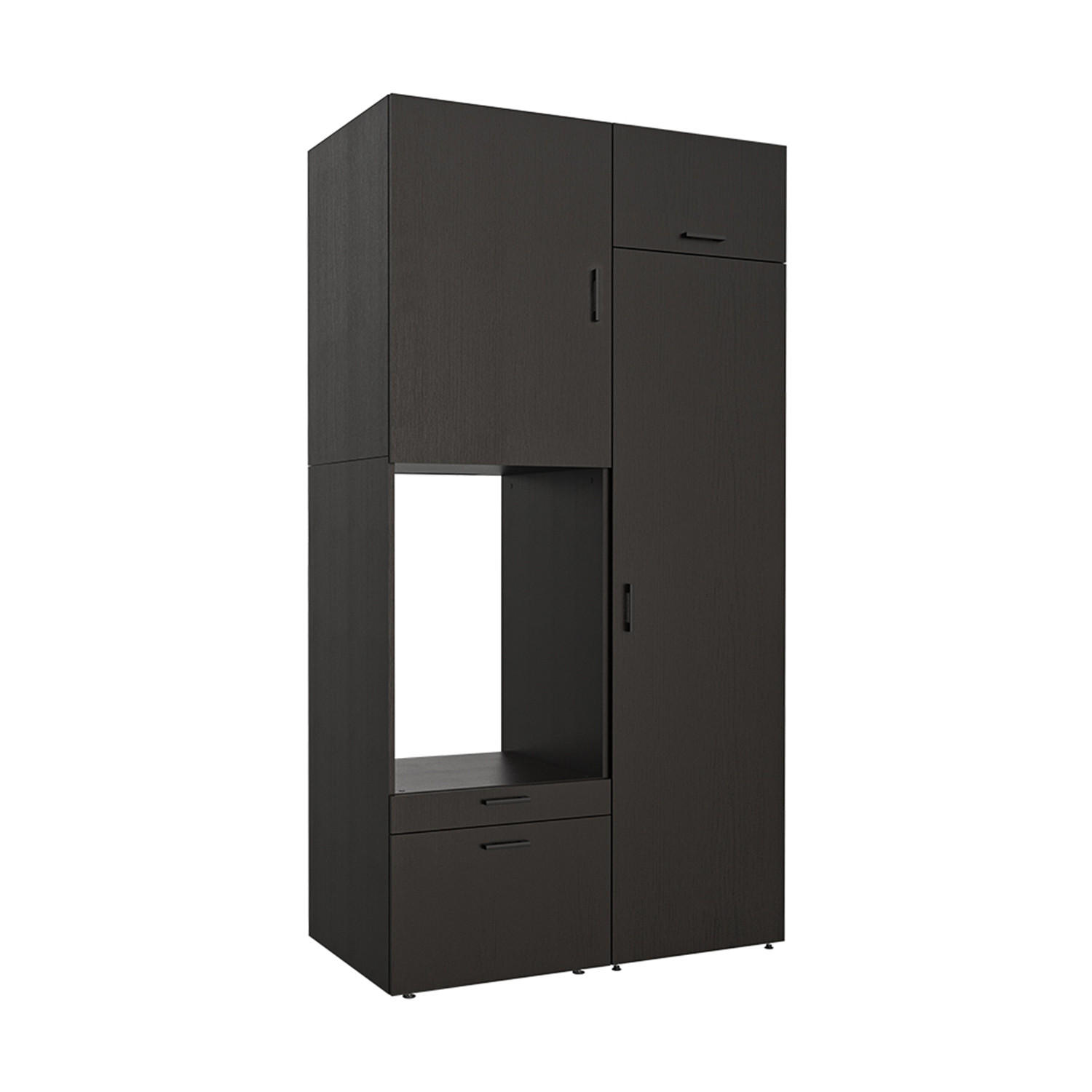 WASCHMASCHINENSCHRANK Serie 2 127cm Breit, 240cm Hoch - Schwarz, Holzwerkstoff (127/240/67cm)
