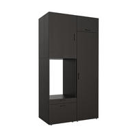 WASCHMASCHINENSCHRANK Serie 2 127cm Breit, 240cm Hoch - Schwarz, Holzwerkstoff (127/240/67cm)