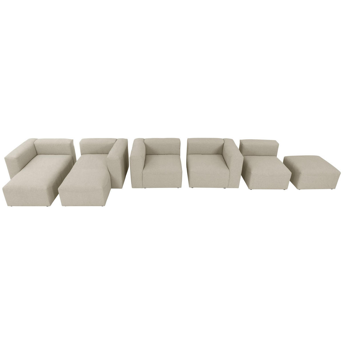 SOFA Element Armlehne links Kattrina Flachgewebe creme - Creme, Kunststoff (100/73/100cm) - 58aufmkessel