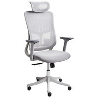 BÜROSTUHL Grau Partner - Grau, Textil (50/117/66cm) - Beliani