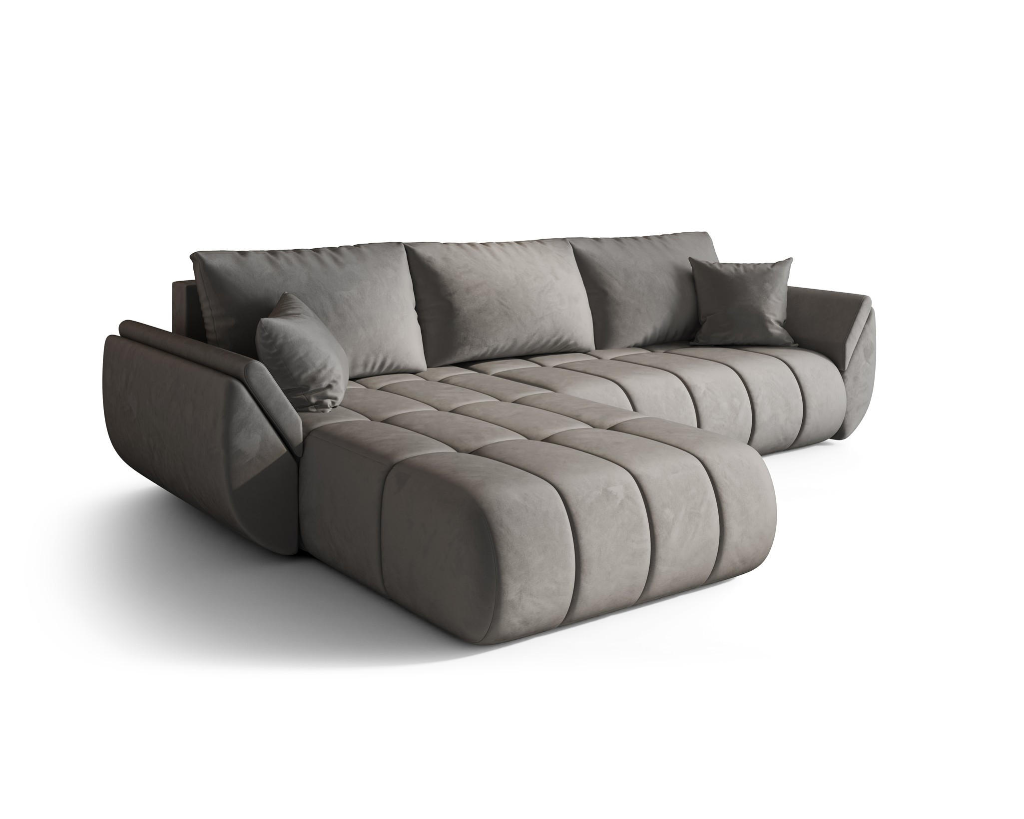 Fun Möbel Ecksofa Hellgrau 280x175 cm